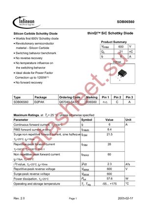 SDB06S60 datasheet  